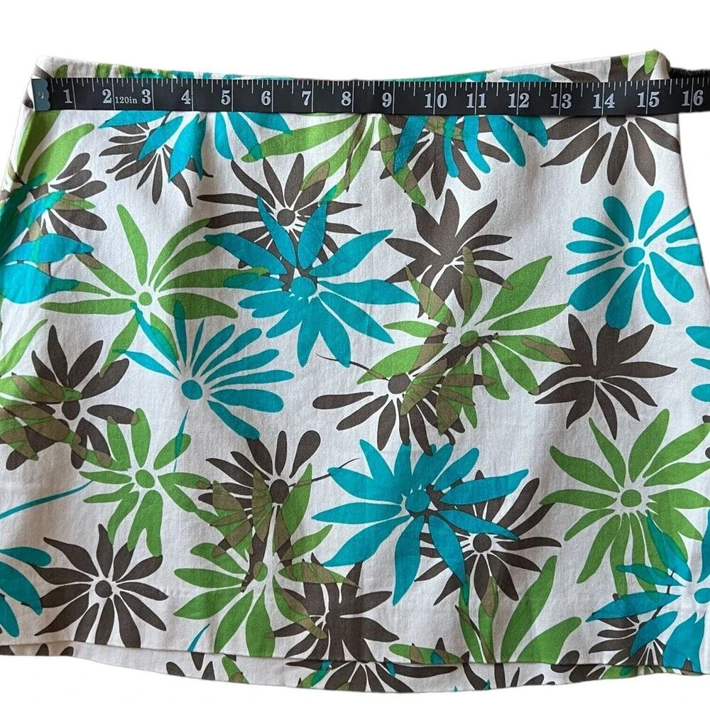 Express Stretch Mini Skirt Size 9/10 Floral With Free NWT Blue Tank Top Large